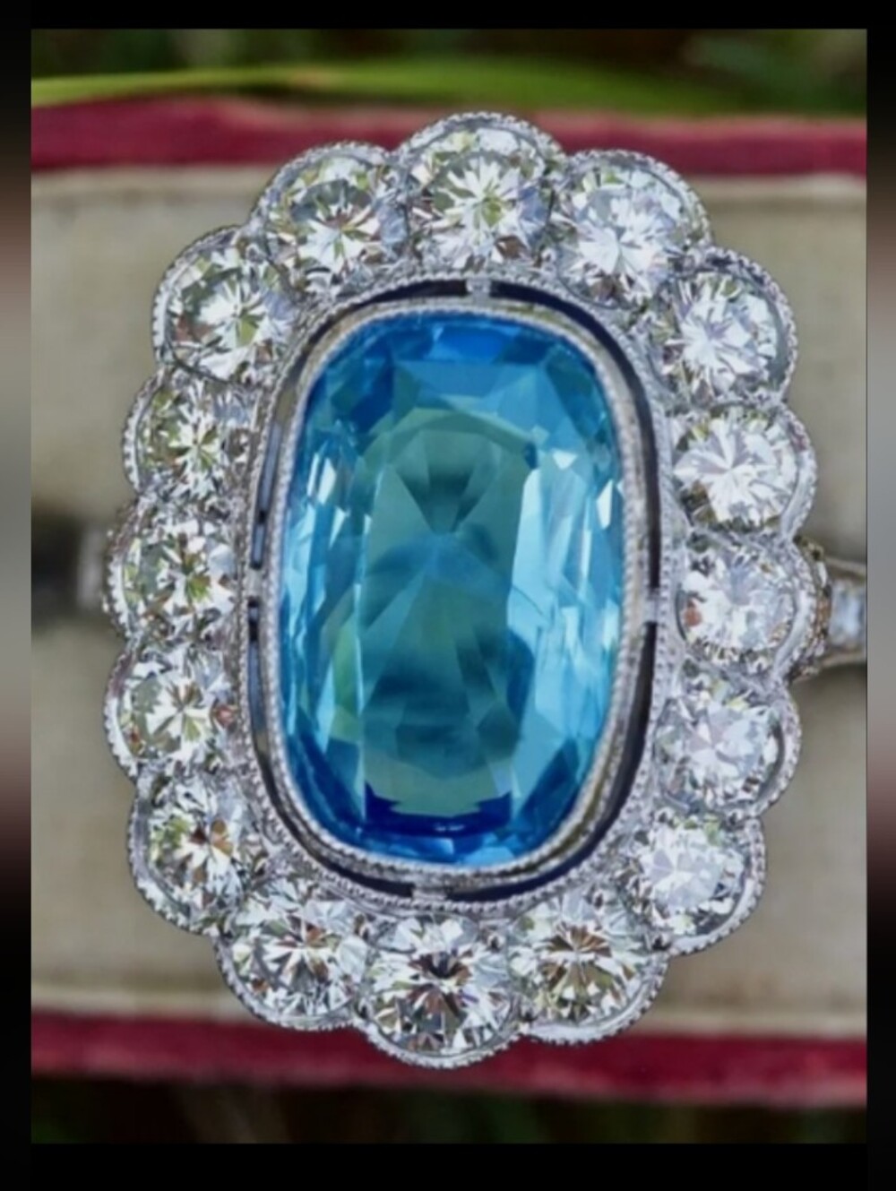 💜BLUE SILVER ZIRCONIA RING SIZE 8 NEW